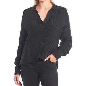 Free People Marlie Collar V-Neck Drop Shoulder xl new Sleeve Oversized Sweater